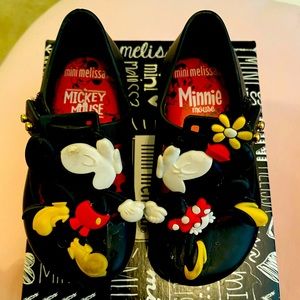 Mini Melissa Minnie & Mickey Black Sandal